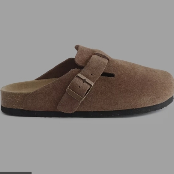 Quince Water Repellent Suede Clog Mules Cafe Brown - Picture 9 of 15